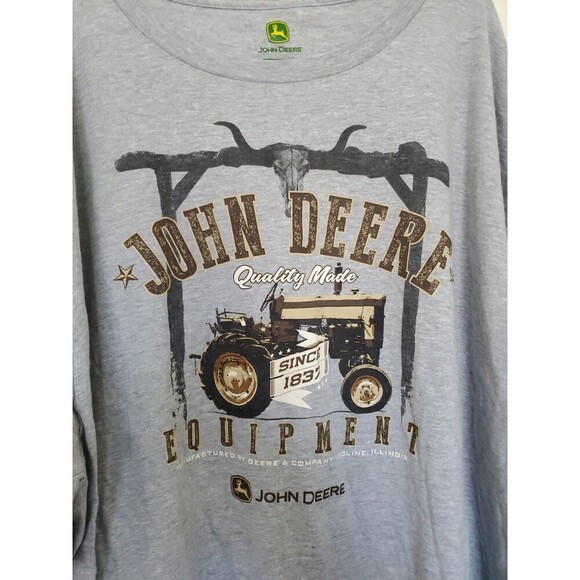 John Deere T-shirt Mens 3XL Tractor Illinois Quality Made Since 1831 Gray - Picture 1 of 11